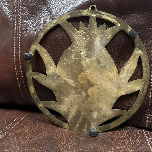 Vintage Brass Trivet Pineapple‎ 7" India - Picture 2 of 2